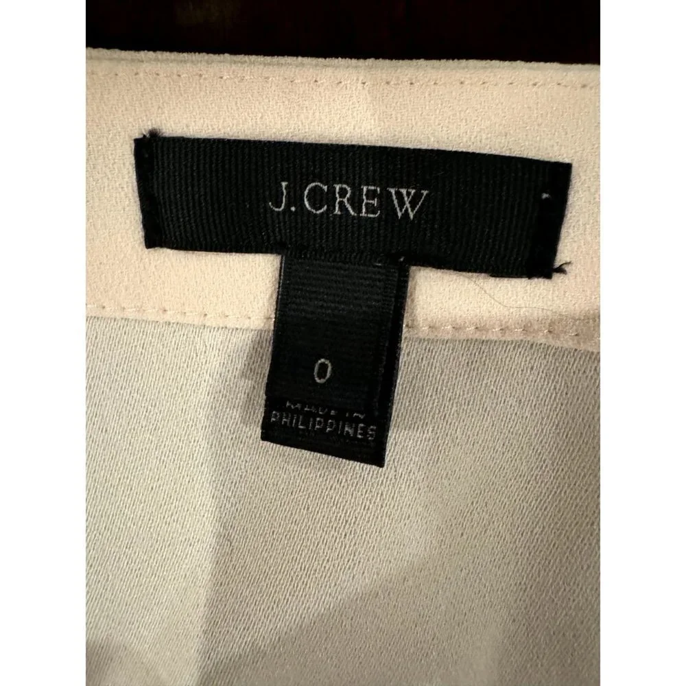 J. Crew Pale Pink Surplice V Neckline Puff Blouson Sleeve Peplum Blouse Size 0‎